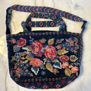 Johnny Was JWLA Embroidered Velvet Tote Bag